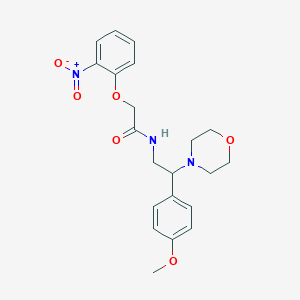 molecular formula C21H25N3O6 B11369224 N-[2-(4-methoxyphenyl)-2-(morpholin-4-yl)ethyl]-2-(2-nitrophenoxy)acetamide 