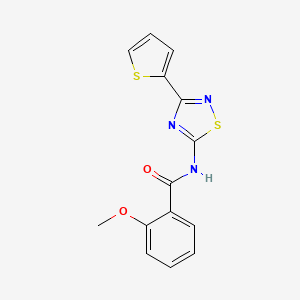 molecular formula C14H11N3O2S2 B11369231 2-methoxy-N-[3-(thiophen-2-yl)-1,2,4-thiadiazol-5-yl]benzamide 