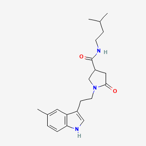 N-(3-methylbutyl)-1-[2-(5-methyl-1H-indol-3-yl)ethyl]-5-oxopyrrolidine-3-carboxamide