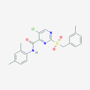 molecular formula C21H20ClN3O3S B11369246 5-chloro-N-(2,4-dimethylphenyl)-2-[(3-methylbenzyl)sulfonyl]pyrimidine-4-carboxamide 