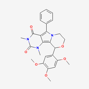 3,5-dimethyl-8-phenyl-13-(2,4,5-trimethoxyphenyl)-12-oxa-3,5,9-triazatricyclo[7.4.0.02,7]trideca-1,7-diene-4,6-dione