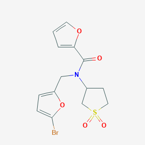 molecular formula C14H14BrNO5S B11369266 N-[(5-bromofuran-2-yl)methyl]-N-(1,1-dioxidotetrahydrothiophen-3-yl)furan-2-carboxamide 