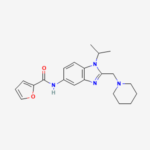 molecular formula C21H26N4O2 B11369273 N-[2-(piperidin-1-ylmethyl)-1-(propan-2-yl)-1H-benzimidazol-5-yl]furan-2-carboxamide 