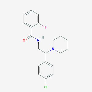 N-[2-(4-chlorophenyl)-2-(piperidin-1-yl)ethyl]-2-fluorobenzamide