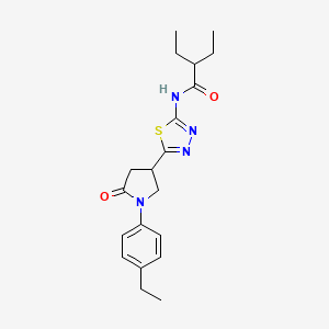 2-ethyl-N-{5-[1-(4-ethylphenyl)-5-oxopyrrolidin-3-yl]-1,3,4-thiadiazol-2-yl}butanamide