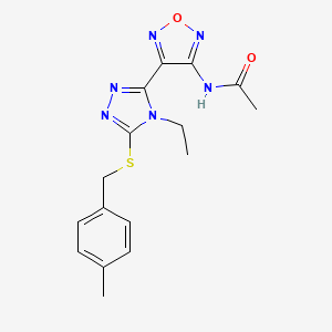 N-(4-{4-ethyl-5-[(4-methylbenzyl)sulfanyl]-4H-1,2,4-triazol-3-yl}-1,2,5-oxadiazol-3-yl)acetamide