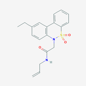 molecular formula C19H20N2O3S B11369329 N-allyl-2-(9-ethyl-5,5-dioxido-6H-dibenzo[c,e][1,2]thiazin-6-yl)acetamide 