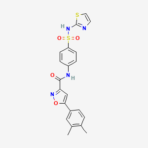 molecular formula C21H18N4O4S2 B11369331 5-(3,4-dimethylphenyl)-N-[4-(1,3-thiazol-2-ylsulfamoyl)phenyl]-1,2-oxazole-3-carboxamide 