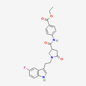 ethyl 4-[({1-[2-(5-fluoro-1H-indol-3-yl)ethyl]-5-oxopyrrolidin-3-yl}carbonyl)amino]benzoate