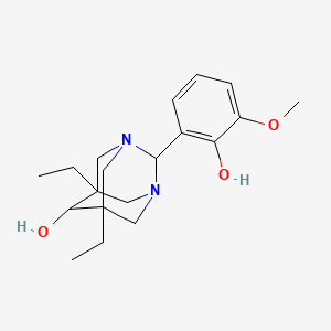 5,7-Diethyl-2-(2-hydroxy-3-methoxyphenyl)-1,3-diazatricyclo[3.3.1.1~3,7~]decan-6-ol