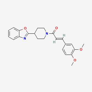 (2E)-1-[4-(1,3-benzoxazol-2-yl)piperidin-1-yl]-3-(3,4-dimethoxyphenyl)prop-2-en-1-one