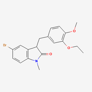 5-bromo-3-(3-ethoxy-4-methoxybenzyl)-1-methyl-1,3-dihydro-2H-indol-2-one