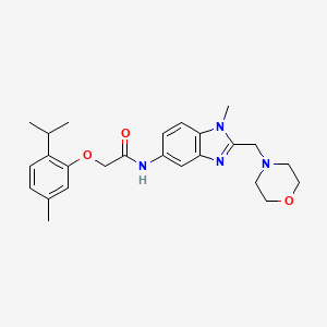 N-[1-methyl-2-(morpholin-4-ylmethyl)-1H-benzimidazol-5-yl]-2-[5-methyl-2-(propan-2-yl)phenoxy]acetamide