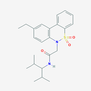 N-(2,4-Dimethyl-3-pentanyl)-2-(9-ethyl-5,5-dioxido-6H-dibenzo[C,E][1,2]thiazin-6-YL)acetamide