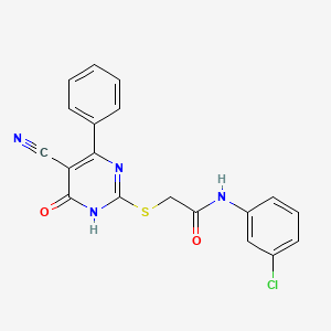 N-(3-Chlorophenyl)-2-[(5-cyano-6-oxo-4-phenyl-1,6-dihydropyrimidin-2-YL)sulfanyl]acetamide