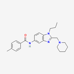 molecular formula C24H30N4O B11369454 4-methyl-N-[2-(piperidin-1-ylmethyl)-1-propyl-1H-benzimidazol-5-yl]benzamide 