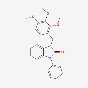 molecular formula C24H23NO4 B11369465 1-phenyl-3-(2,3,4-trimethoxybenzyl)-1,3-dihydro-2H-indol-2-one 