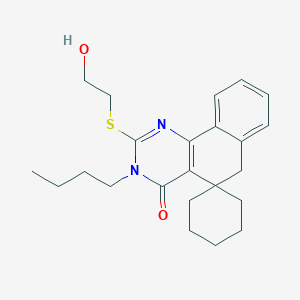 3-Butyl-2-[(2-hydroxyethyl)sulfanyl]-4,6-dihydro-3H-spiro[benzo[H]quinazoline-5,1'-cyclohexan]-4-one