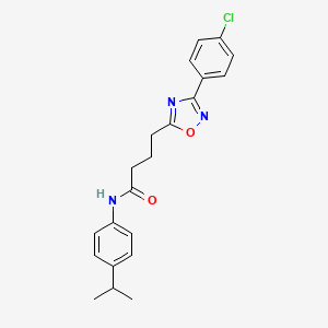 molecular formula C21H22ClN3O2 B11369482 4-[3-(4-chlorophenyl)-1,2,4-oxadiazol-5-yl]-N-[4-(propan-2-yl)phenyl]butanamide 