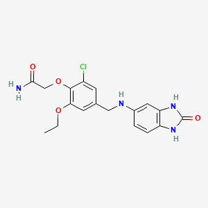 molecular formula C18H19ClN4O4 B11369493 2-(2-chloro-6-ethoxy-4-{[(2-oxo-2,3-dihydro-1H-benzimidazol-5-yl)amino]methyl}phenoxy)acetamide 