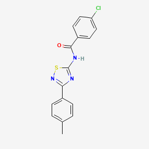 molecular formula C16H12ClN3OS B11369500 4-chloro-N-[3-(4-methylphenyl)-1,2,4-thiadiazol-5-yl]benzamide 