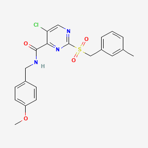 molecular formula C21H20ClN3O4S B11369508 5-chloro-N-(4-methoxybenzyl)-2-[(3-methylbenzyl)sulfonyl]pyrimidine-4-carboxamide 