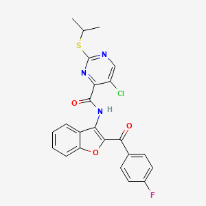 5-chloro-N-{2-[(4-fluorophenyl)carbonyl]-1-benzofuran-3-yl}-2-(propan-2-ylsulfanyl)pyrimidine-4-carboxamide