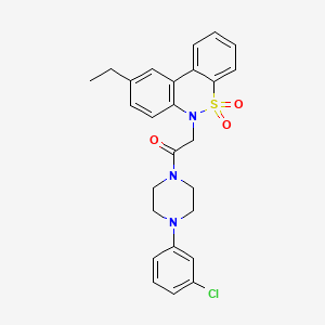 1-[4-(3-Chlorophenyl)-1-piperazinyl]-2-(9-ethyl-5,5-dioxido-6H-dibenzo[C,E][1,2]thiazin-6-YL)ethanone