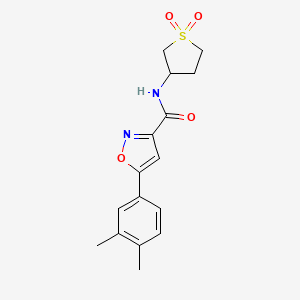 molecular formula C16H18N2O4S B11369539 5-(3,4-dimethylphenyl)-N-(1,1-dioxidotetrahydrothiophen-3-yl)-1,2-oxazole-3-carboxamide 