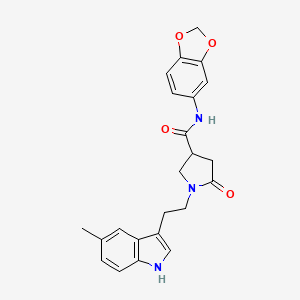 N-1,3-benzodioxol-5-yl-1-[2-(5-methyl-1H-indol-3-yl)ethyl]-5-oxopyrrolidine-3-carboxamide