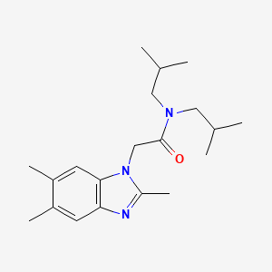 N,N-bis(2-methylpropyl)-2-(2,5,6-trimethyl-1H-benzimidazol-1-yl)acetamide