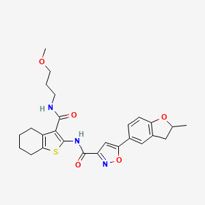 N-{3-[(3-methoxypropyl)carbamoyl]-4,5,6,7-tetrahydro-1-benzothiophen-2-yl}-5-(2-methyl-2,3-dihydro-1-benzofuran-5-yl)-1,2-oxazole-3-carboxamide