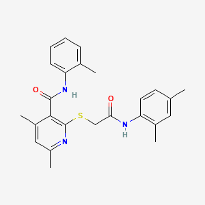 2-({2-[(2,4-dimethylphenyl)amino]-2-oxoethyl}sulfanyl)-4,6-dimethyl-N-(2-methylphenyl)pyridine-3-carboxamide