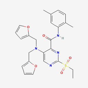 5-[bis(furan-2-ylmethyl)amino]-N-(2,5-dimethylphenyl)-2-(ethylsulfonyl)pyrimidine-4-carboxamide