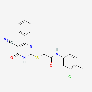 N-(3-Chloro-4-methylphenyl)-2-[(5-cyano-6-oxo-4-phenyl-1,6-dihydropyrimidin-2-YL)sulfanyl]acetamide