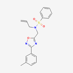 molecular formula C19H19N3O3S B11369637 N-{[3-(3-methylphenyl)-1,2,4-oxadiazol-5-yl]methyl}-N-(prop-2-en-1-yl)benzenesulfonamide 