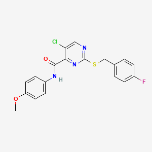 5-chloro-2-[(4-fluorobenzyl)sulfanyl]-N-(4-methoxyphenyl)pyrimidine-4-carboxamide