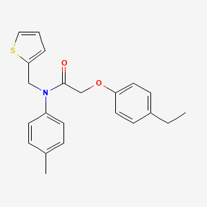 molecular formula C22H23NO2S B11369685 2-(4-ethylphenoxy)-N-(4-methylphenyl)-N-(thiophen-2-ylmethyl)acetamide 