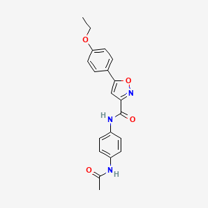 molecular formula C20H19N3O4 B11369686 N-[4-(acetylamino)phenyl]-5-(4-ethoxyphenyl)-1,2-oxazole-3-carboxamide 