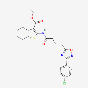 Ethyl 2-({4-[3-(4-chlorophenyl)-1,2,4-oxadiazol-5-yl]butanoyl}amino)-4,5,6,7-tetrahydro-1-benzothiophene-3-carboxylate