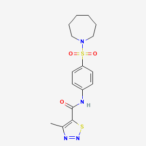 molecular formula C16H20N4O3S2 B11369693 N-[4-(azepan-1-ylsulfonyl)phenyl]-4-methyl-1,2,3-thiadiazole-5-carboxamide 