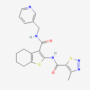 molecular formula C19H19N5O2S2 B11369731 4-methyl-N-{3-[(pyridin-3-ylmethyl)carbamoyl]-4,5,6,7-tetrahydro-1-benzothiophen-2-yl}-1,2,3-thiadiazole-5-carboxamide 