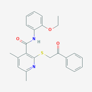 N-(2-ethoxyphenyl)-4,6-dimethyl-2-[(2-oxo-2-phenylethyl)sulfanyl]pyridine-3-carboxamide