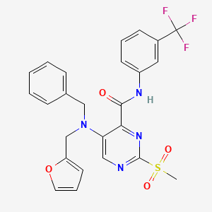 5-[benzyl(furan-2-ylmethyl)amino]-2-(methylsulfonyl)-N-[3-(trifluoromethyl)phenyl]pyrimidine-4-carboxamide