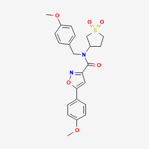 molecular formula C23H24N2O6S B11369751 N-(1,1-dioxidotetrahydrothiophen-3-yl)-N-(4-methoxybenzyl)-5-(4-methoxyphenyl)-1,2-oxazole-3-carboxamide 