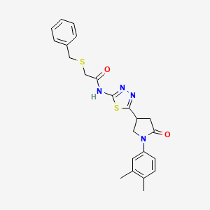 2-(benzylsulfanyl)-N-{5-[1-(3,4-dimethylphenyl)-5-oxopyrrolidin-3-yl]-1,3,4-thiadiazol-2-yl}acetamide