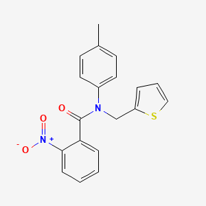 molecular formula C19H16N2O3S B11369772 N-(4-methylphenyl)-2-nitro-N-(thiophen-2-ylmethyl)benzamide 