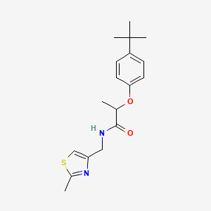 2-(4-tert-butylphenoxy)-N-[(2-methyl-1,3-thiazol-4-yl)methyl]propanamide