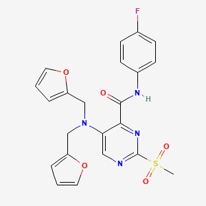 5-[bis(furan-2-ylmethyl)amino]-N-(4-fluorophenyl)-2-(methylsulfonyl)pyrimidine-4-carboxamide