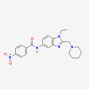 molecular formula C22H25N5O3 B11369812 N-[1-ethyl-2-(piperidin-1-ylmethyl)-1H-benzimidazol-5-yl]-4-nitrobenzamide 